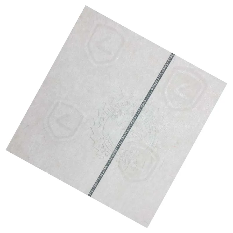 Watermark Paper with Security Thread Made from Virgin Wood Pulp with High Waterproof Used for UV Offset Printing