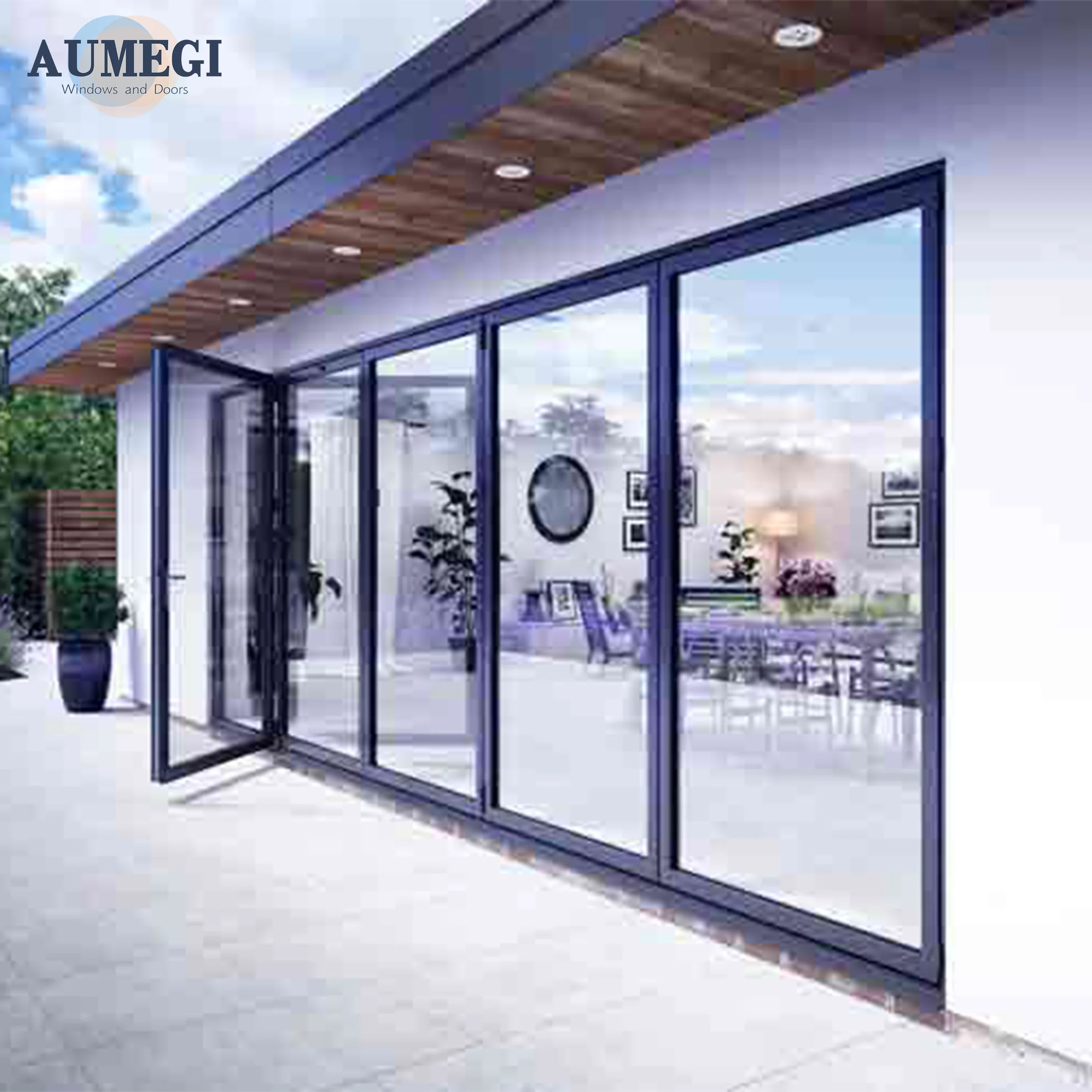 Aumegi American NFRC Aluminium Folding Door Folding Garage Door Folding Door System