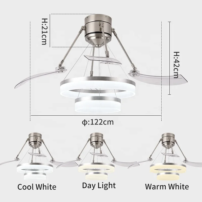 2040A 110v 220v Modern remote control bladeless ceiling fans with lights lamp led designer luz con ventilador oculto techo