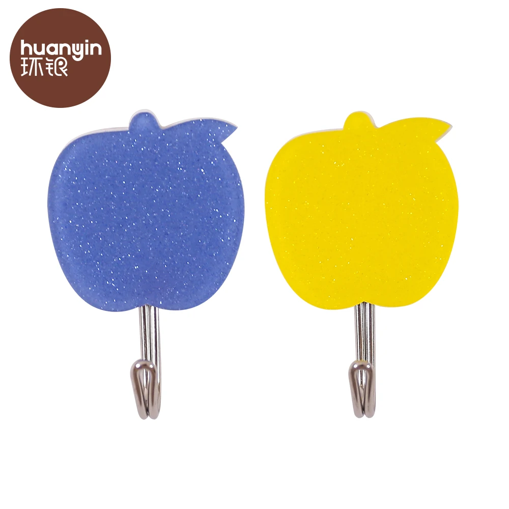 Bathroom plastic towel strong adhesive wall hook apples shape