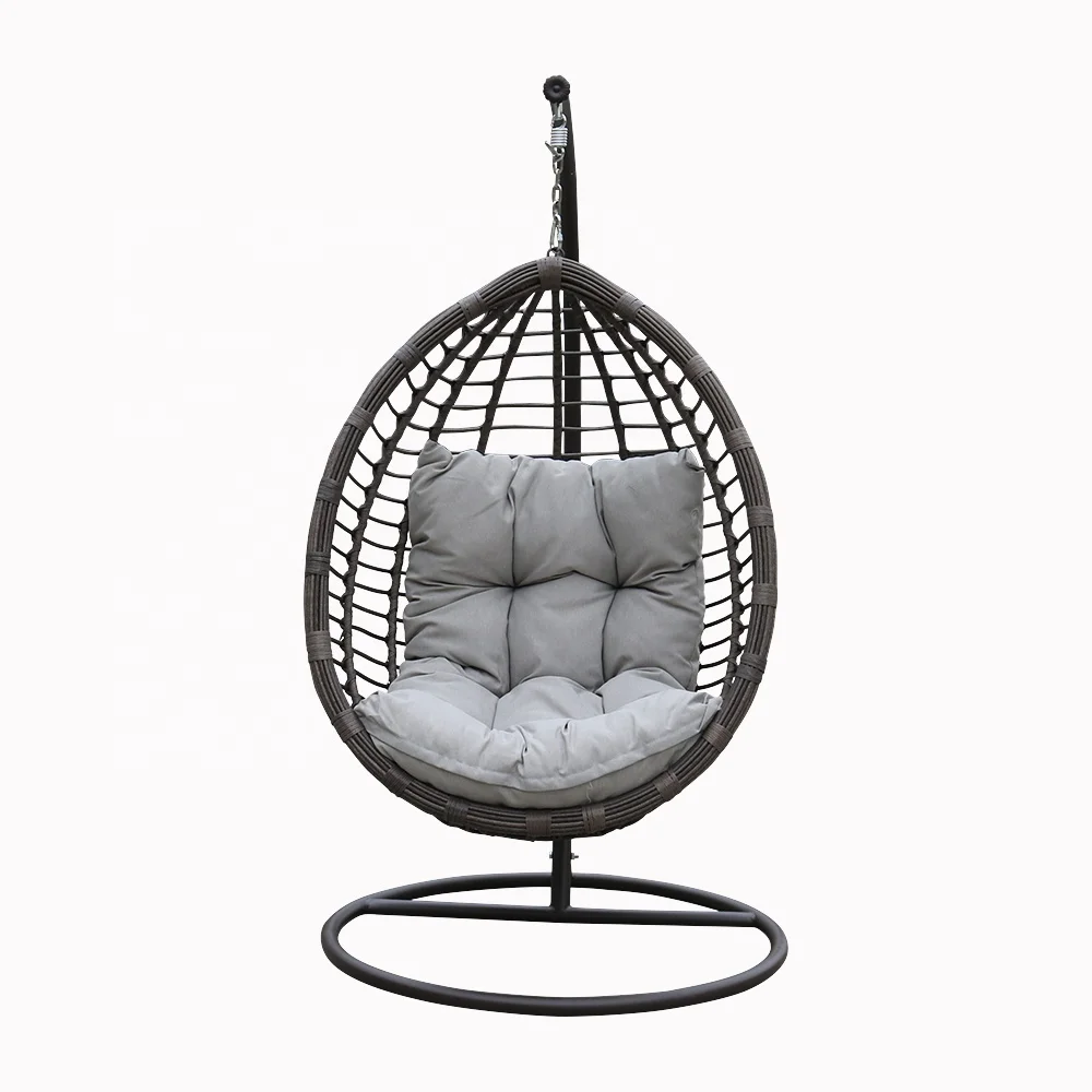  Courtyard wicker rattan outdoor indoor garden egg swing chair hanging with metal