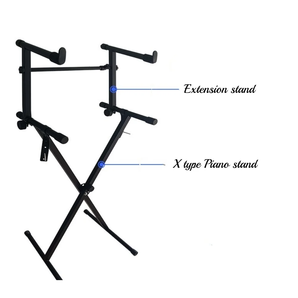 Jelo TH-G X-Type Extension Electric Electronic Keyboard Stand Adjustable Portable Heavy Stringed Instruments Parts Accessories