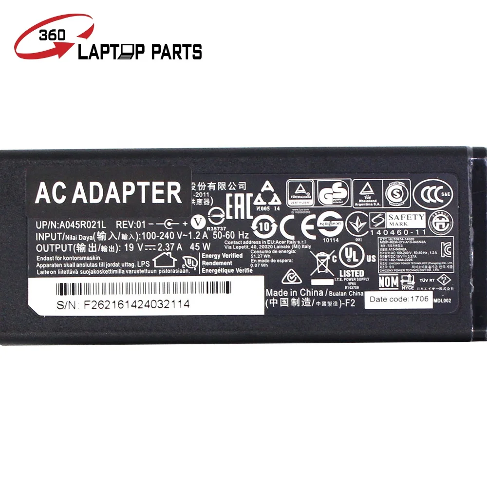 OEM 19V 2.37A адаптер переменного тока для ноутбука ACER A045R021L зарядное