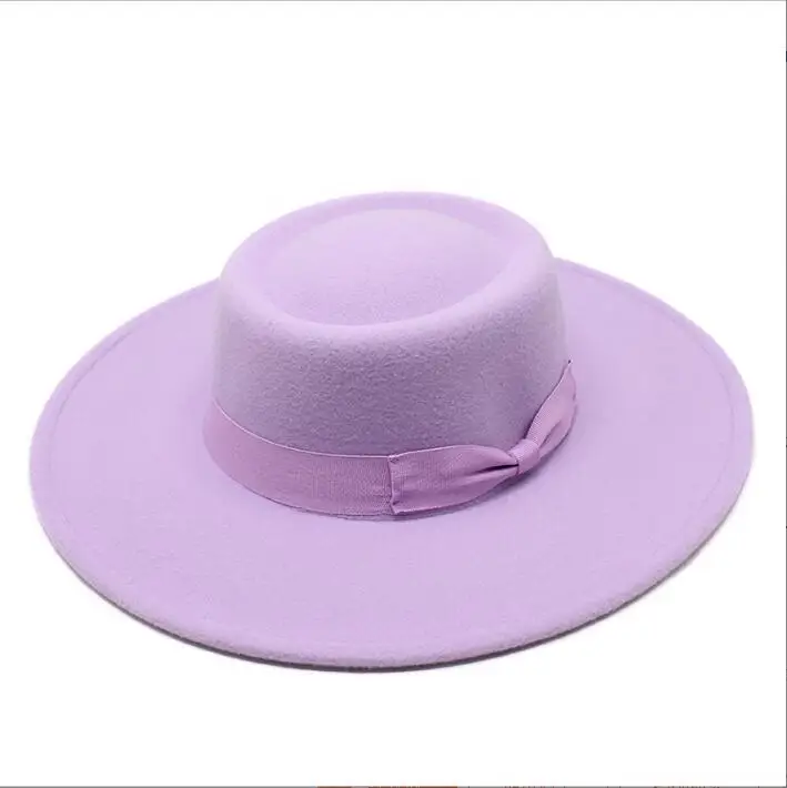 Fedora Caps Panama Beach Street Cap Women Retro Panamanian Woolen Hat Ladies British Elegant Flat Top Felt Jazz Hat Top Hats