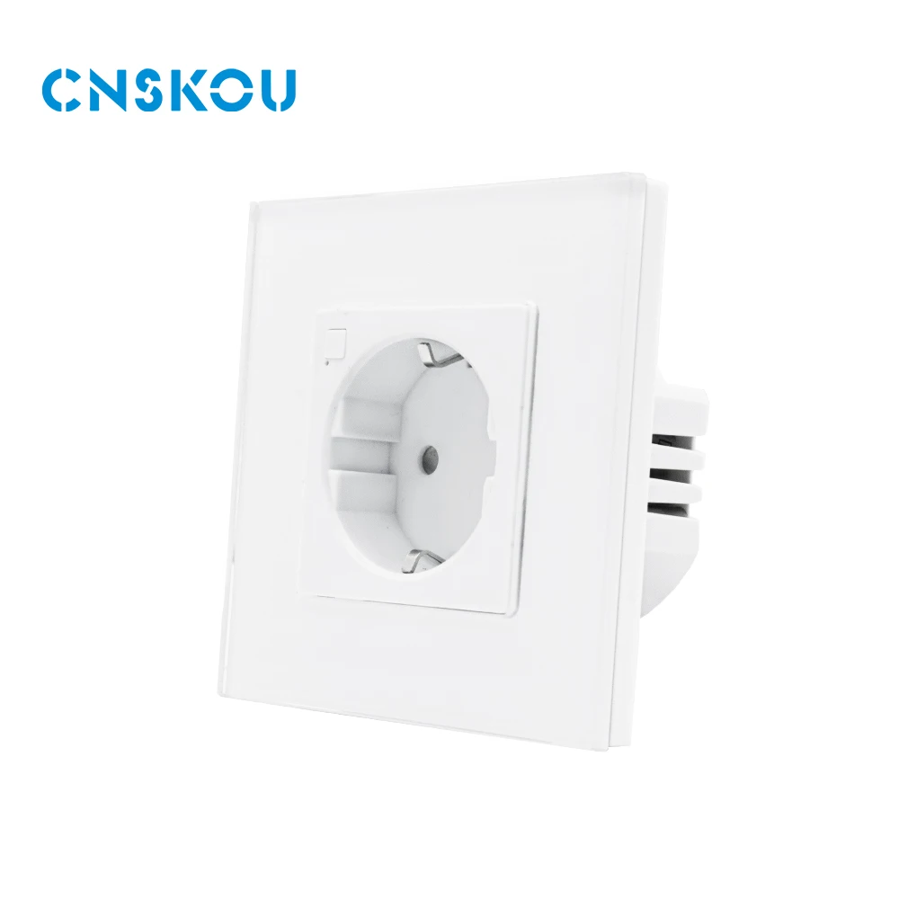 Hot Selling Factory 16A Glass EU Smart Home Zigbee Socket Outlet