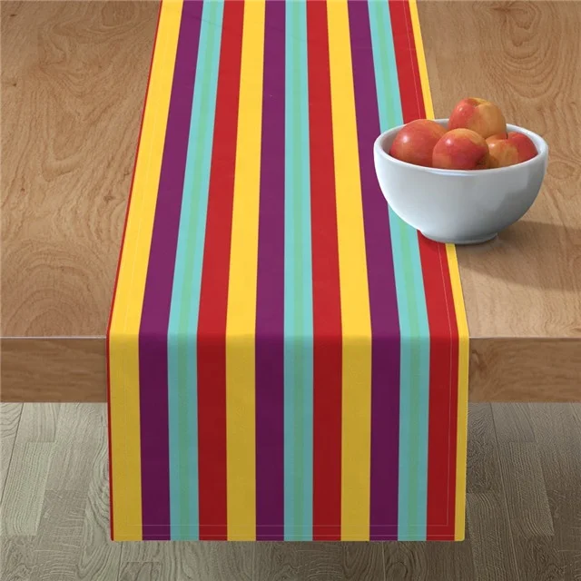 
100% polyester custom printed design digital sublimation blank recycled waterproof home decor table runner 