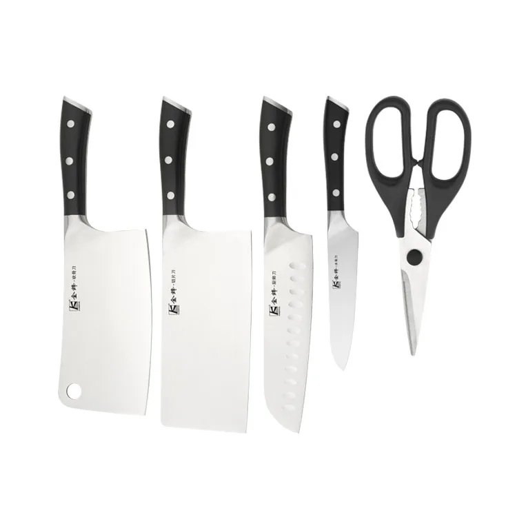 Роскошные кухонные ножи из нержавеющей стали 6 шт. набор деревянных блоков