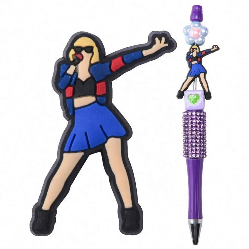 Factory Customized mouse silicone focal beads football team taylor  bad bunny karol g one piece selena beads for pen