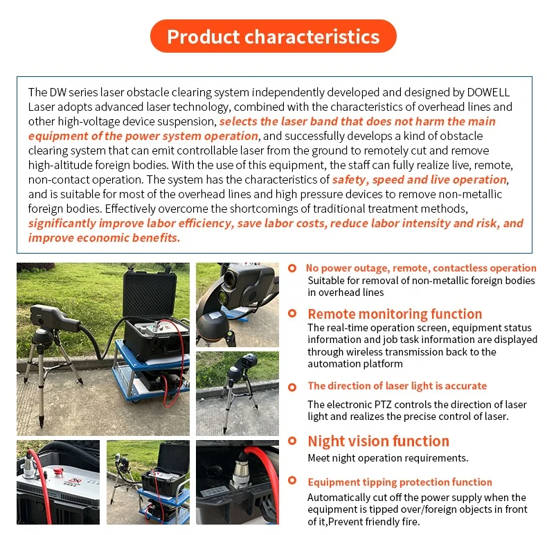 200w 500w Portable Fiber Laser Obstacle Remover Cleaning Machine Laser Obstacle Remover Factory