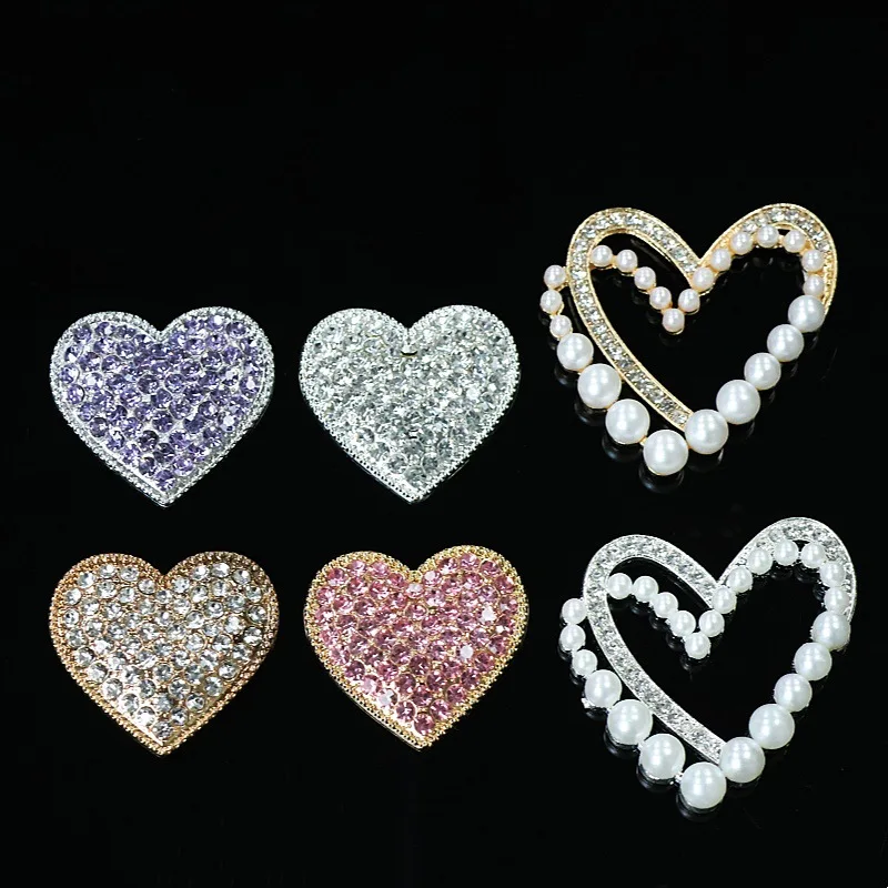 Ins Trendy Retro BB Key Double Sided Diamond Hollow Heart Connected Star Decoration Charm Junk Phone Case Diy Jewelry Crafts