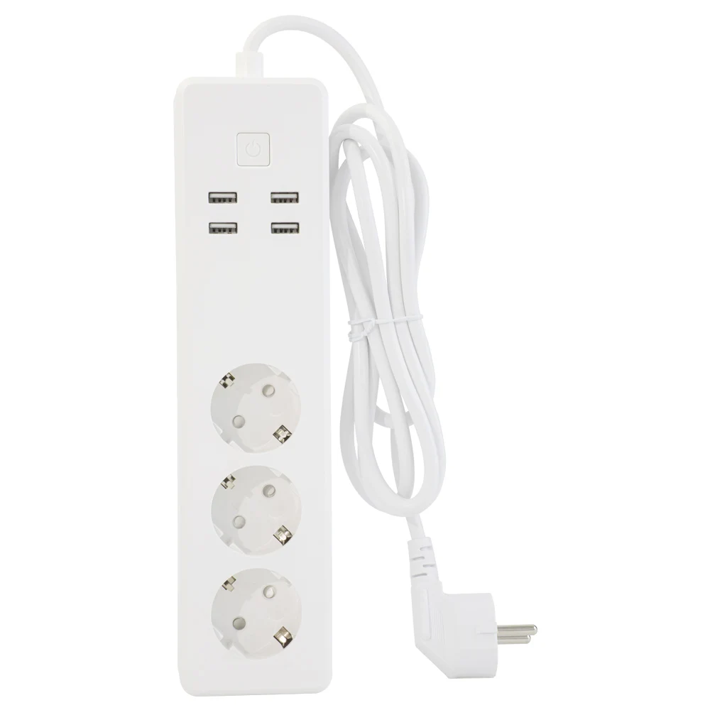 Wonplug  Factory WiFi EU German Swiss Type F Smart Wall Socket Extension With Switch Multi Outlets Power Strip With 4 usb Port