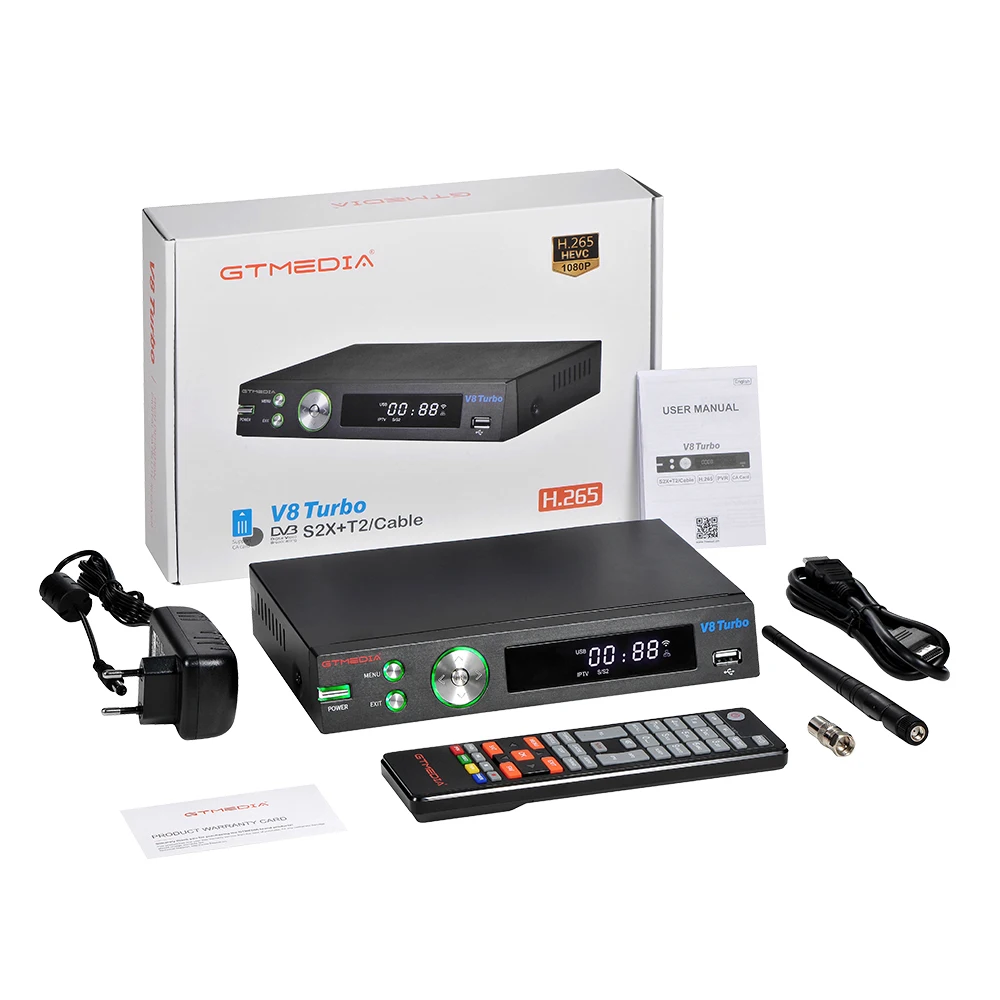  Новинка 2020 заводская цена приставка GTMEDIA V8 Turbo DVB-S/S2/S2X + DVB-T/T2/Cable/J. 83b поддержка BISS auto roll Full