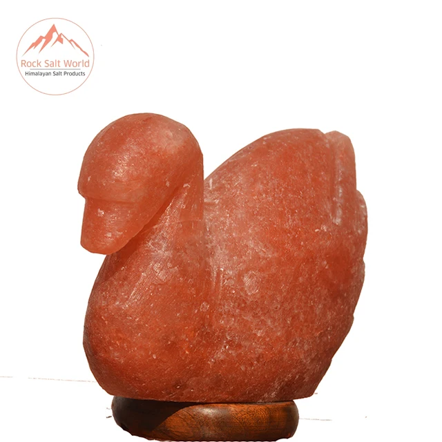 Лампа из натуральной соли в форме утки ручной работы с сертифицированным шнуром лампочкой и деревянным основанием для детской игровой комнаты