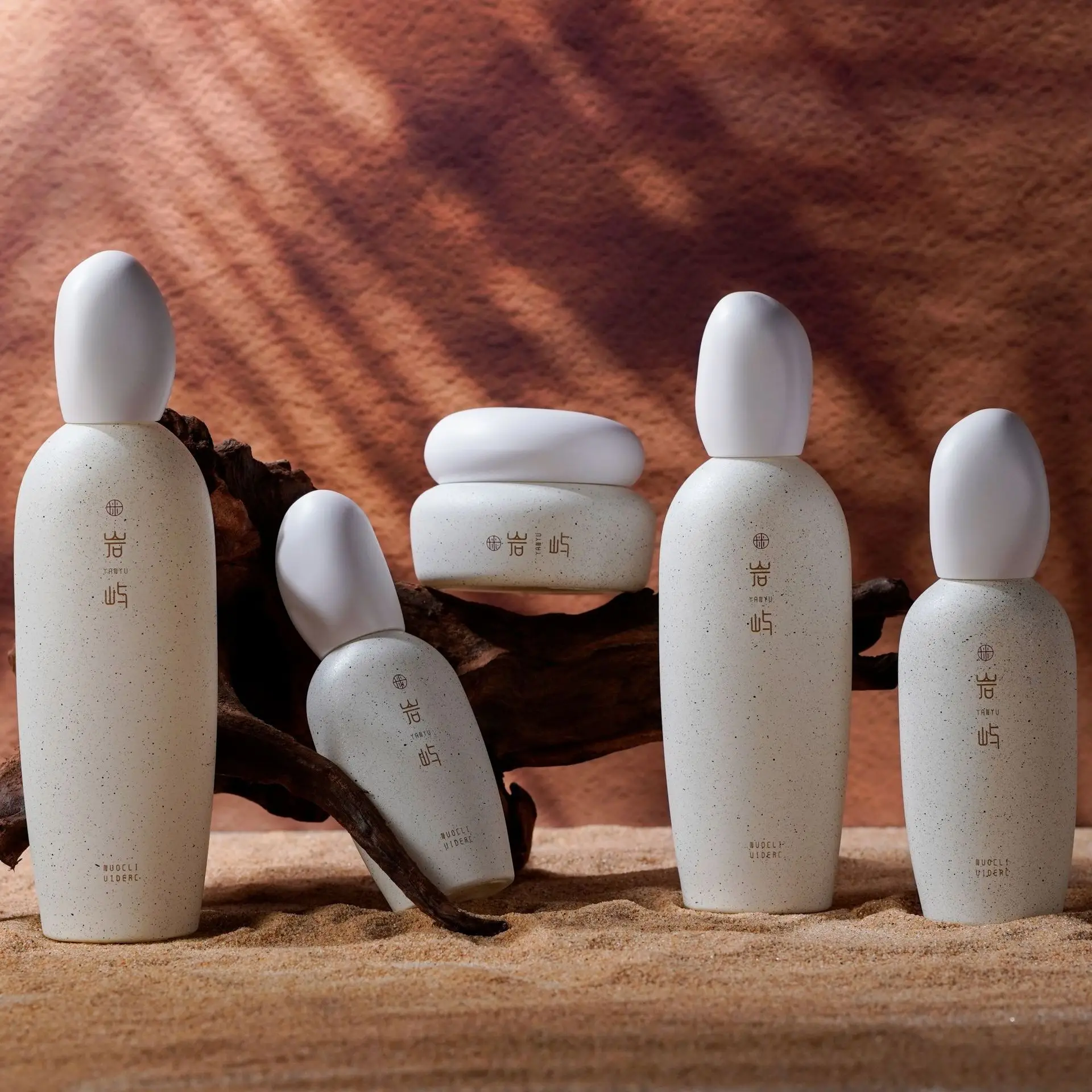 Eco friendly skincare packaging frosted 50g 30ml 50ml 100ml custom cosmetic cream jar and serum lotion pump bottle set