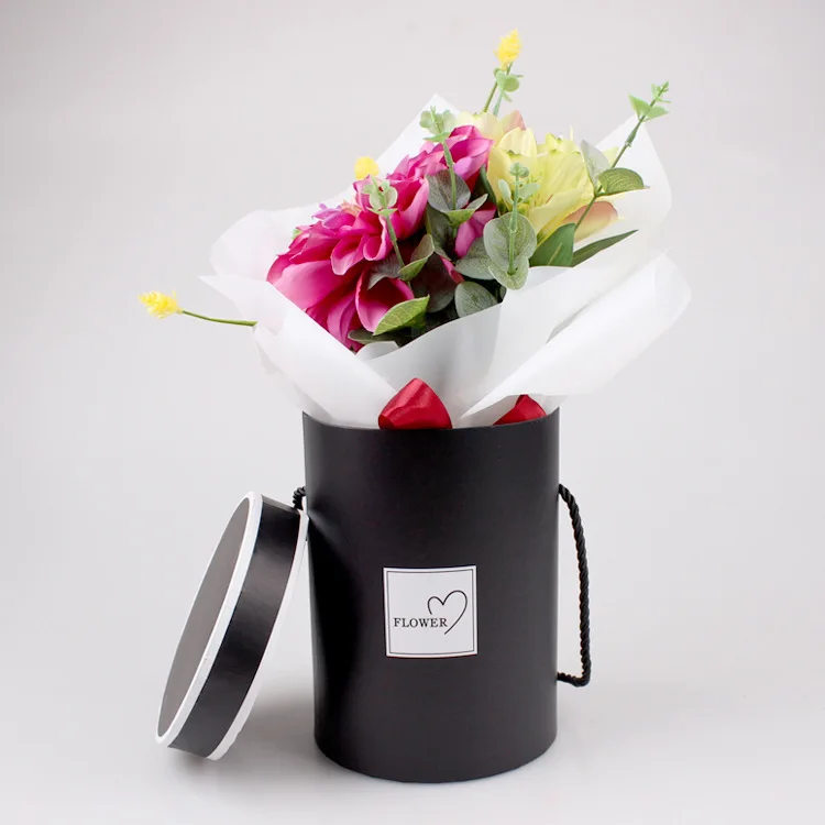 
Luxury Design Wholesale Custom Cylinder Flower Gift Box Beauty Paper Round Flower Box 