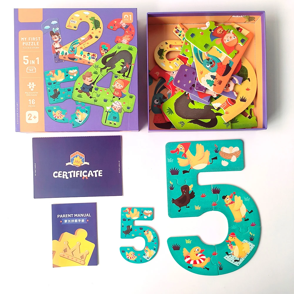 New Products Baby Toys 2-4 Year Educational Toys Arabic Numbers Puzzles Games Jigsaw Puzzles For Kids