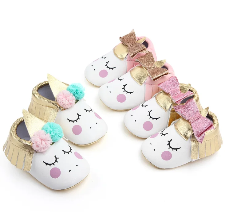 The round head unicorn flat casual shoes fashion children cartoon party princess shoes children sandals