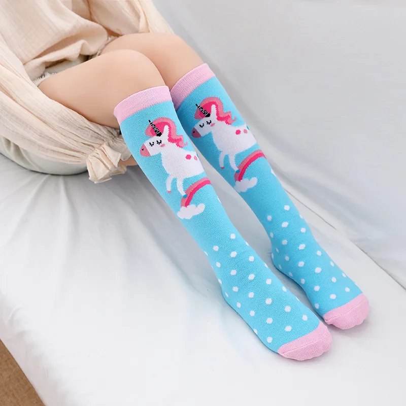 
Hot fashion iconic cute cartoon children girls over knee unicorn sock 