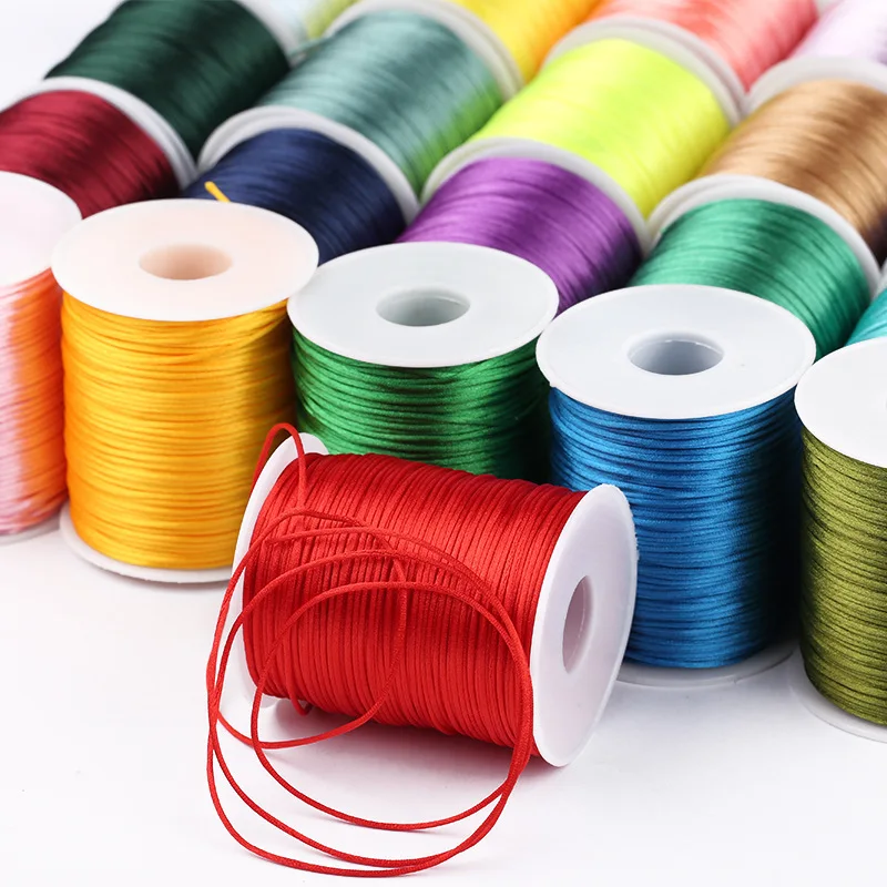 Making Rattail Macrame Waxed Trim Cord Necklace Bulk Beading Thread Chinese Knot Craft 1.5mm Yards White Nylon Cord Satin String