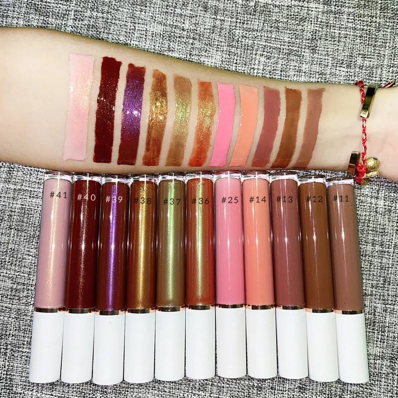 New arrival organic lip makeup custom high pigment nude gloss OEM clear vegan lip gloss plumping lip gloss vendor