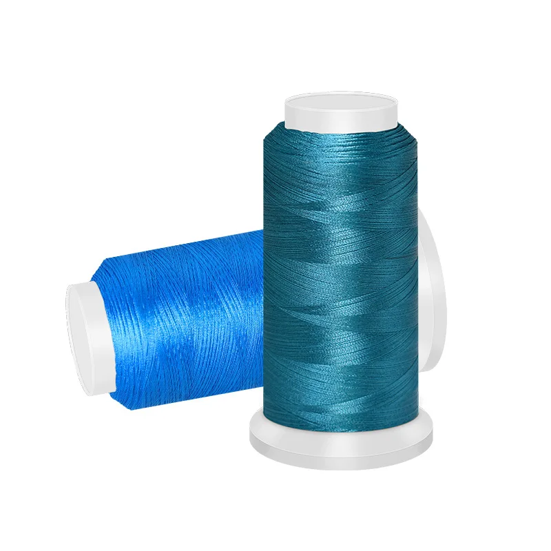 Factory Wholesale hilo para bordar 100% Polyester Fibre 75D/2 108D/2 120D/2 Embroidery Strong High Thread for Machine Embroidery