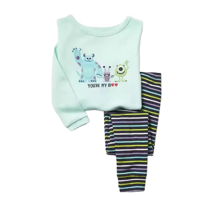 Conjunto de ropa con estampado de dibujos animados para niños, venta al por mayor