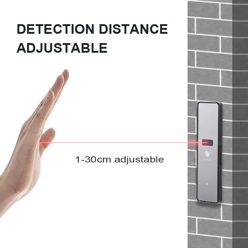 Turtech/Doortec PB21 Auto Wireless Touchless Switch for Door Opening 1 receiver can match 128pcs emitters