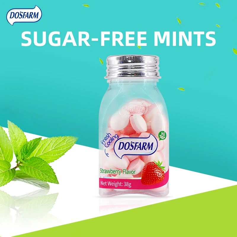 OEM Strawberry Flavor Mints That Melt In Your Mouth Candy Sugar Free Vitamin C Candy Healthy Mints Factory