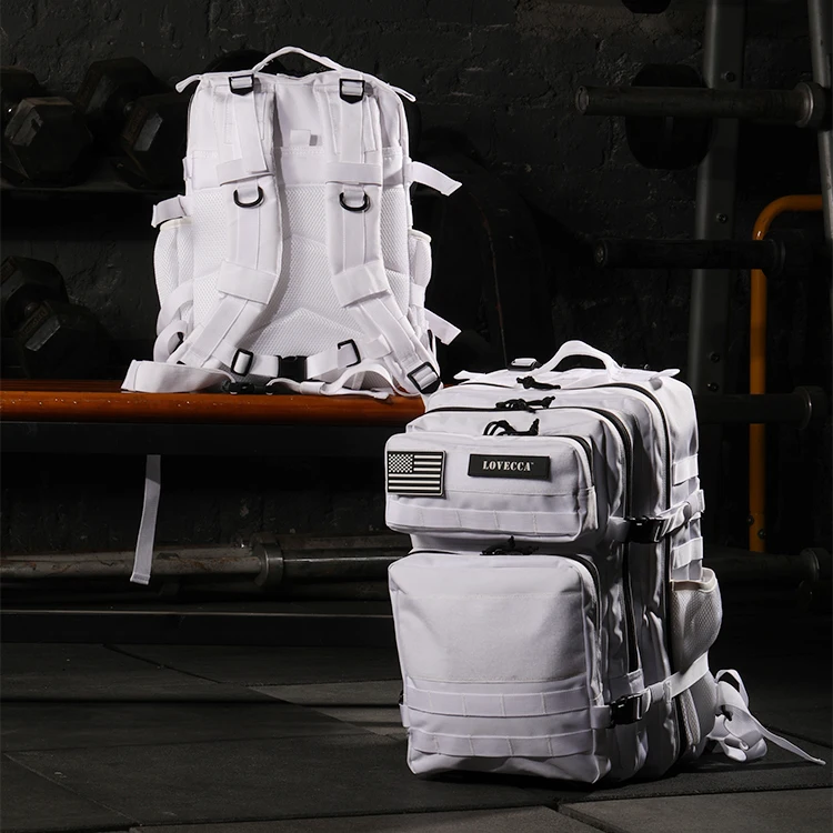 Custom mini white outdoor travel backpack gym bodybuilding athletic backpack with water bottle