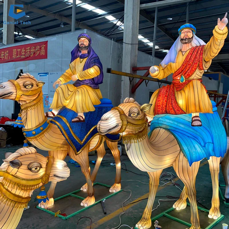 CCFL166 Customized Lantern Park silk jesus figure man lantern chinses festival lantern