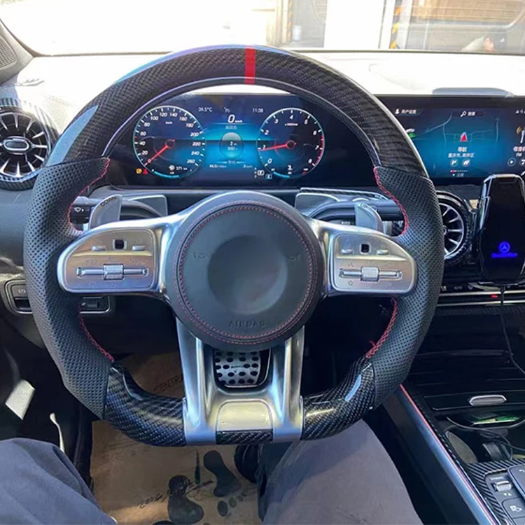 car carbon fiber steering wheel For mercedes benz c-class A-class b e-class gla/glc/gle old model to new amg 809