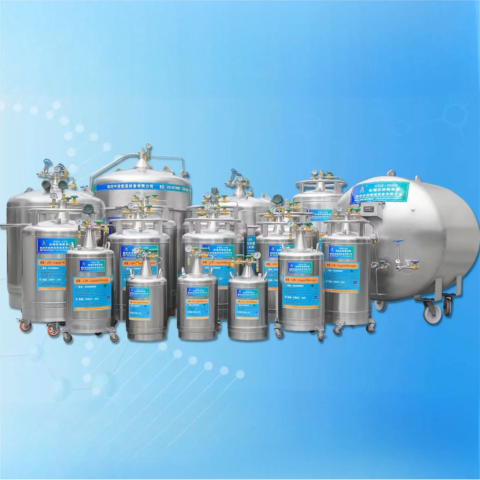 YDZ-50 Self-Pressurized 50L Liquid Nitrogen Cryogenic Tank Chemical Storage Equipment at Competitive Price