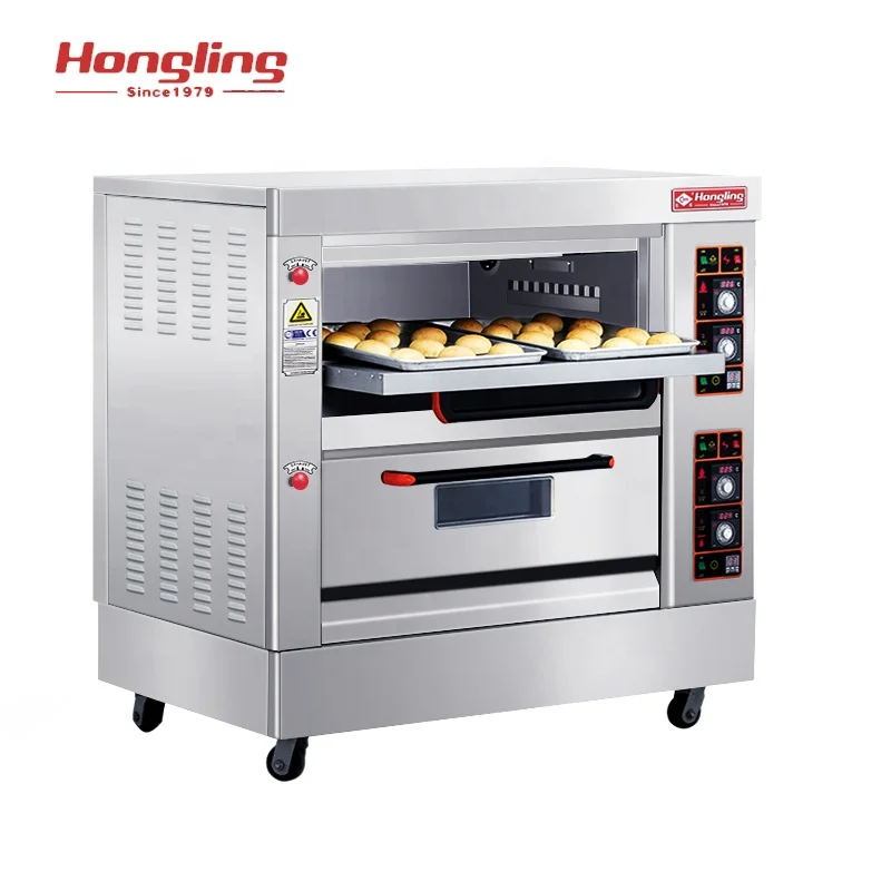 industrial Baking Machine 2 Deck 4 Tray Gas  Bakery Ovens for Sale
