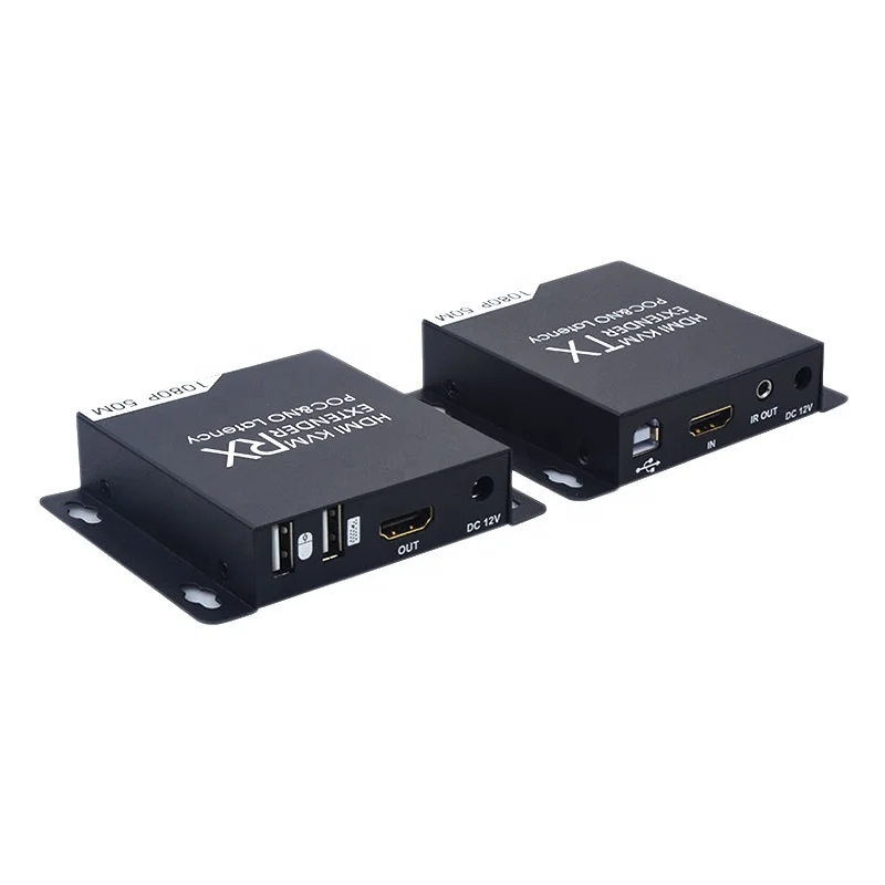 Over Ethernet with IR Remote HDMI KVM USB Extender Cat6/7 Visual Lossless with POC HDMI Transmitter and Receiver 50m NoDelay KVM