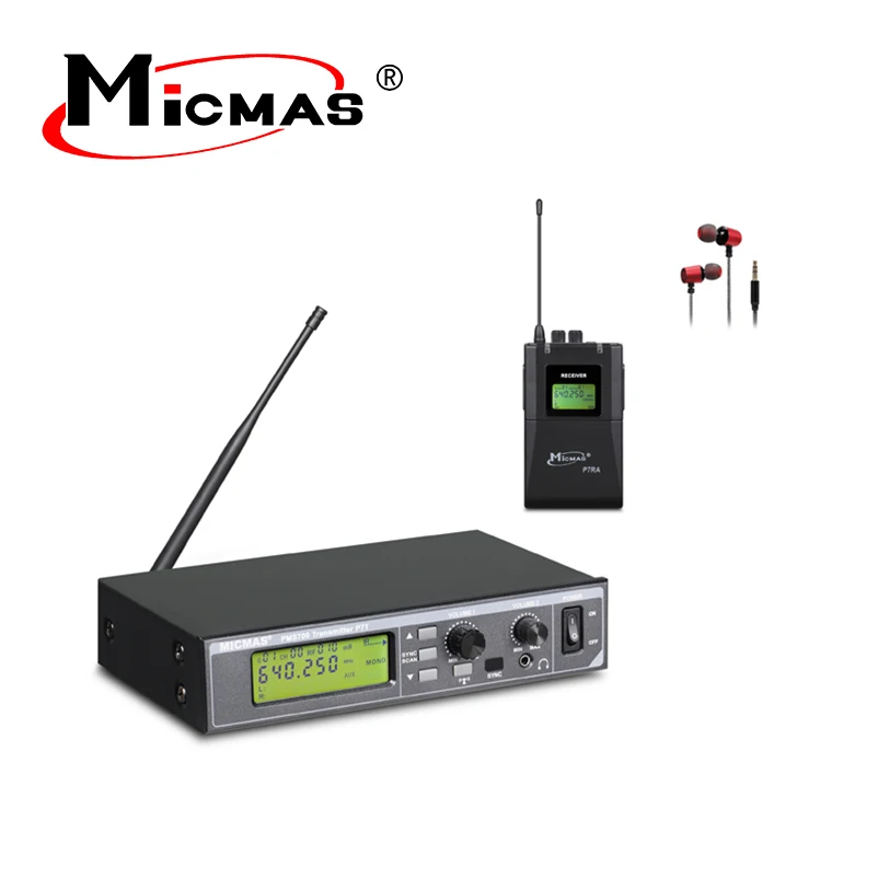 Professional Clear Sound  Metal  Professional Stereo Wireless Microphone in Ear Monitor System for Stage