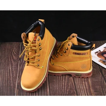 High-quality micro fiber leather rubber sole safety boots  waterproof non-slip industrial steel toe high ankle  safety boots