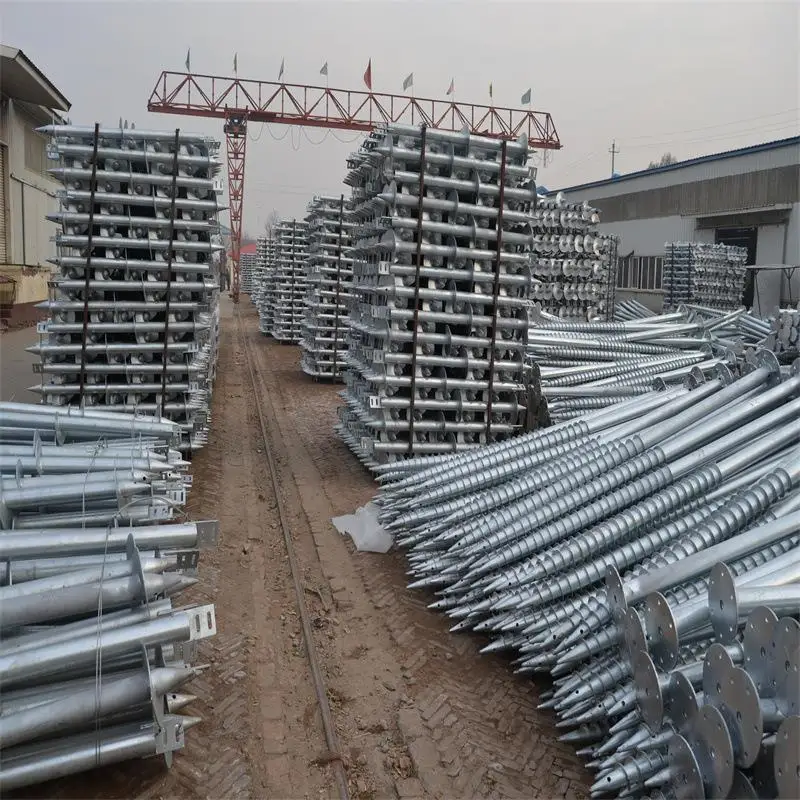 Customized galvanized steel ground screw piles for solar mounting system earth ground screw anchor price