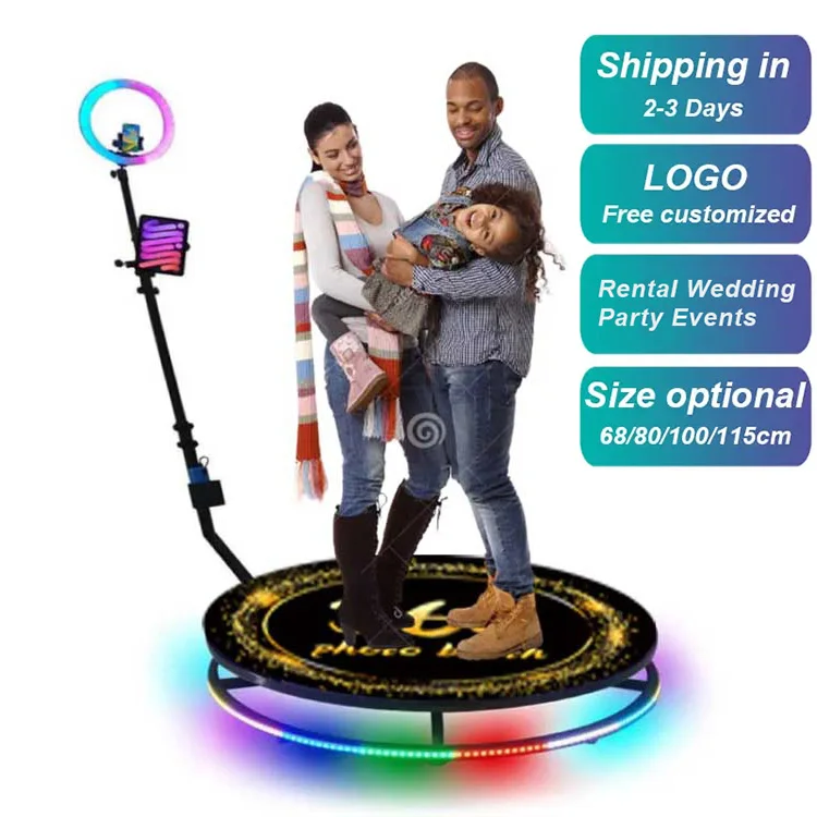 Wholesale Led Bubble Wall 7 People Durable Automatic 80cm Price 360 Photo Booth With Cold Spark Machines