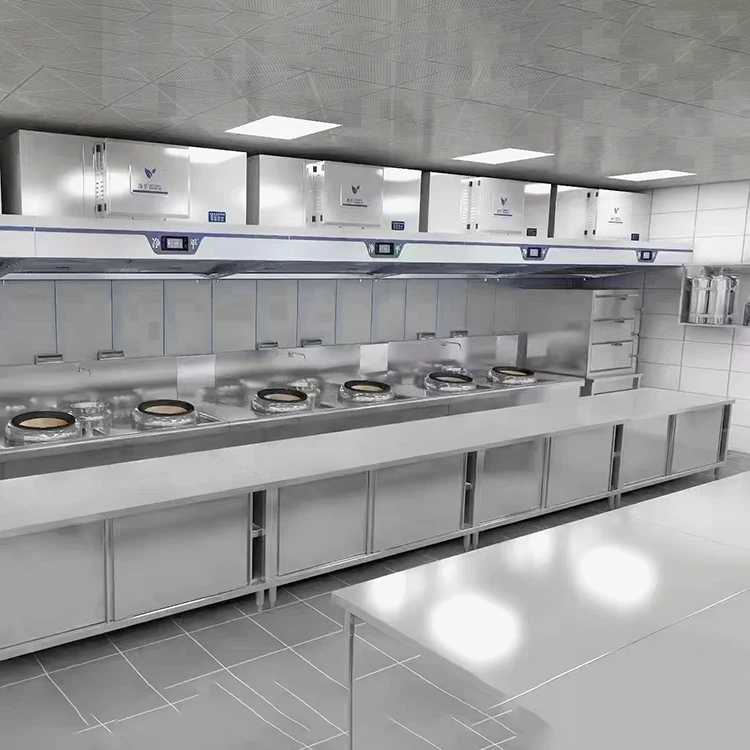 JINGPING Integrated Commercial Range Hood Ventless Commercial Recirculating Kitchen Hood