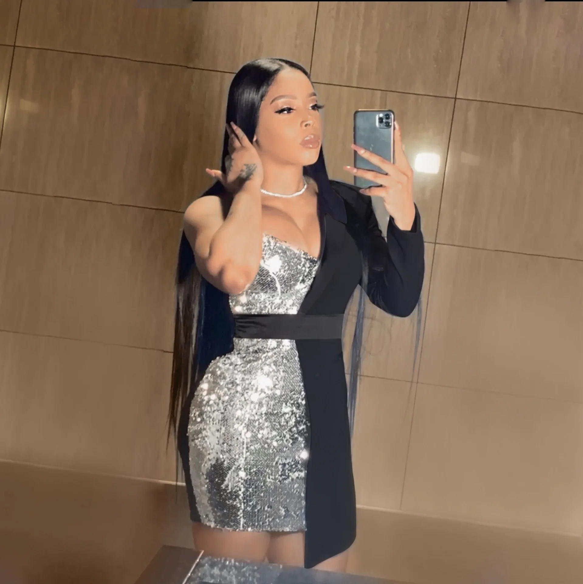 one shoulder formal elegant cocktail dresses evening wear sexy teal sequin fashion dress