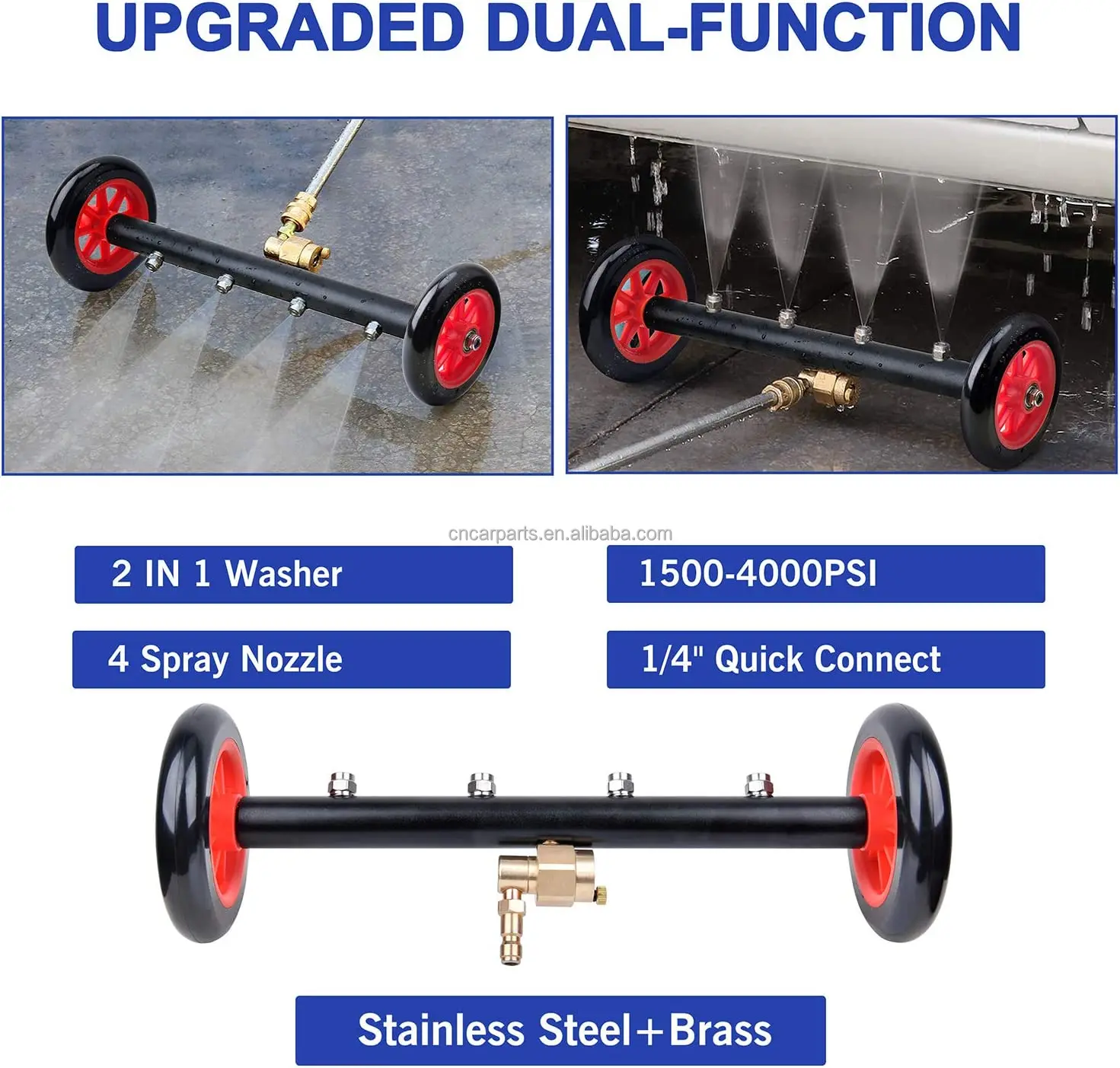 dual-function 16 inch pressure washer 1/4 quick release undercarriage cleaner wash for under car wash