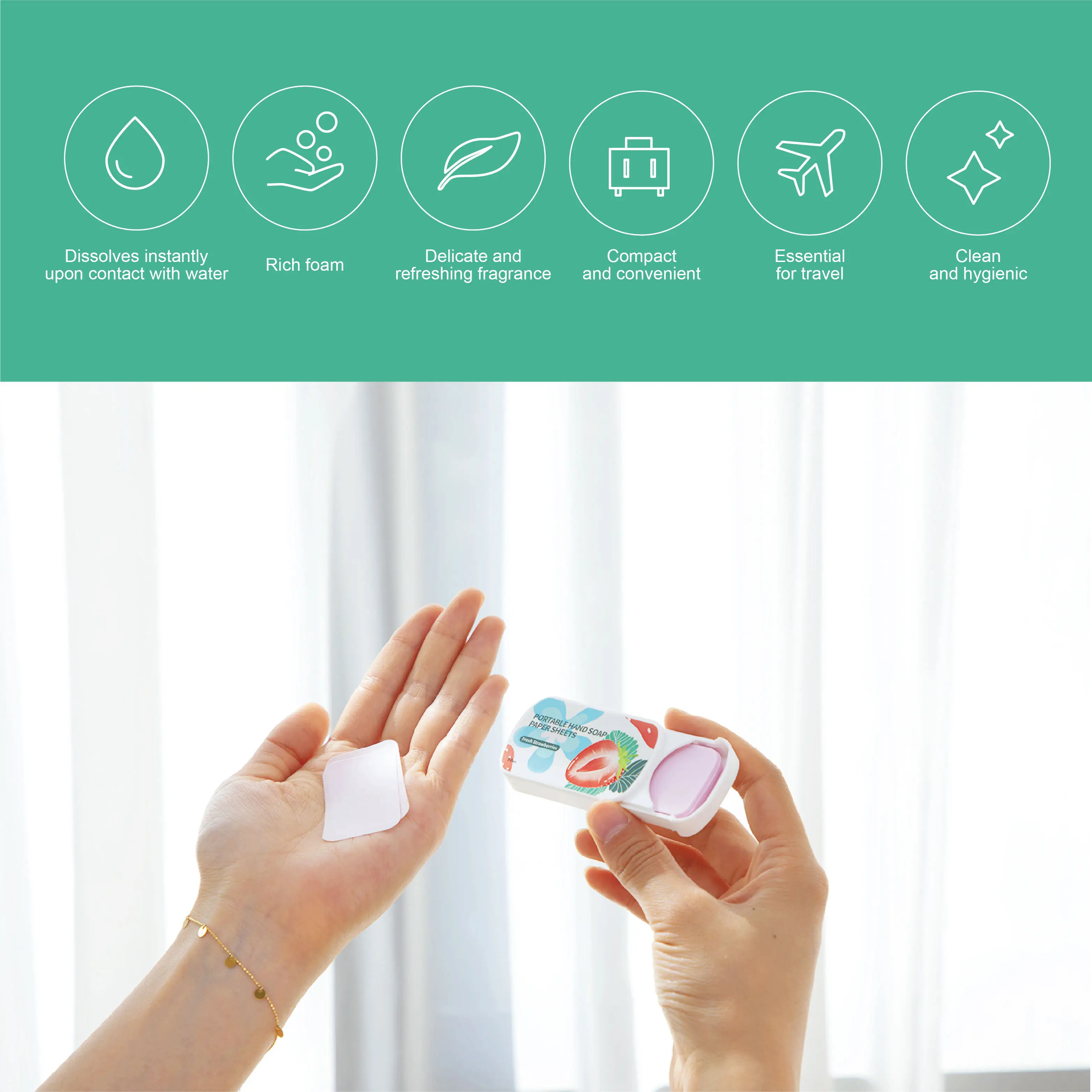 Travel Hand Wash Soap Paper Disinfecting Paper Soap Camp Thin Hand Wash Soap Sheets