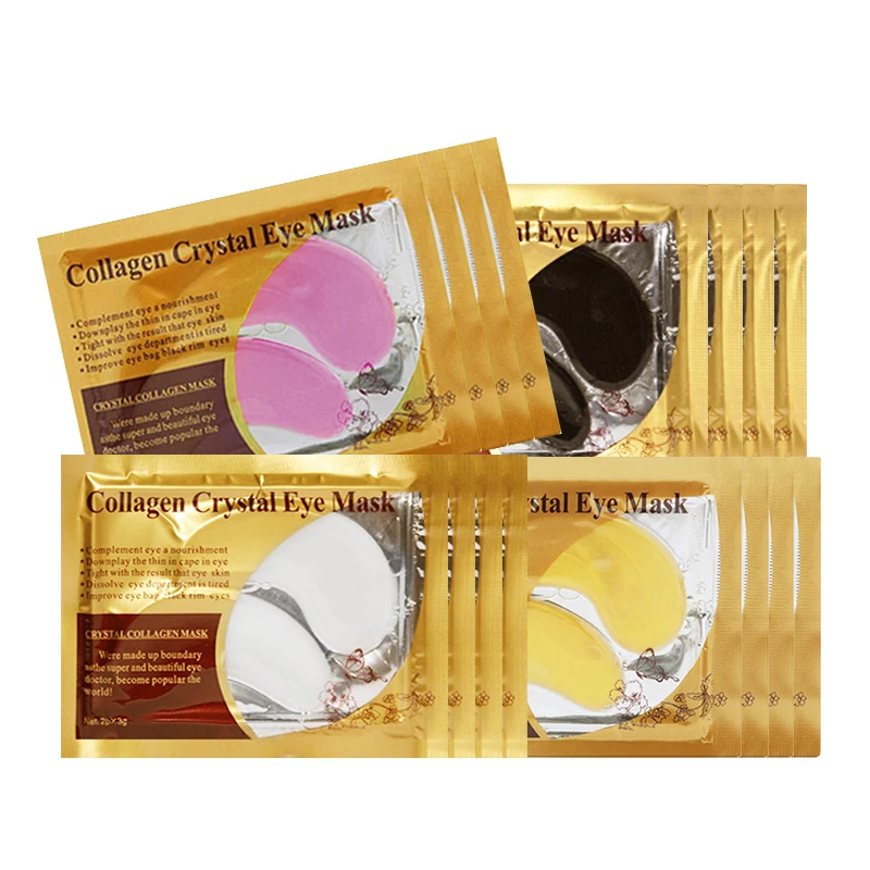 Collagen Eye Mask Crystal Eyelid Patch Anti Wrinkle Moisture Under Eye Dark Circle Remover Eye Pad Face Masks Black/gold/pink