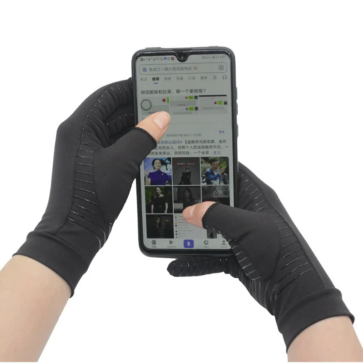 Non-Slip Wear Resistant Fingerless Gloves Lengthened Breathable Gym Fitness Cycling Cooper Half Finger Gloves