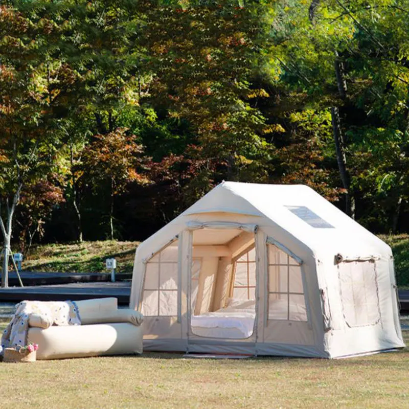 winpolar High Quality Cotton Cloth Tent Simple Inflatable Use Wild Camping Party Tent 5-8 Persons Tent