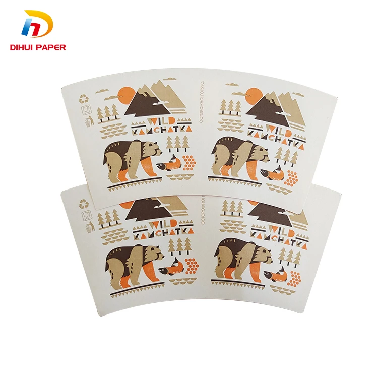 Paper Cup Raw Material Food Grade Flexo Printing PE Coated Paper Cup Fan