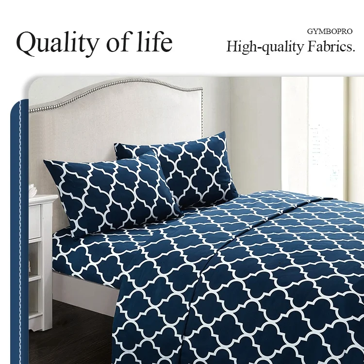 Fashion New Design Embroidery Home Textile 4 Pcs King Size Printing Quilts 100% Cotton Comforter Bedsheet Bedding Set