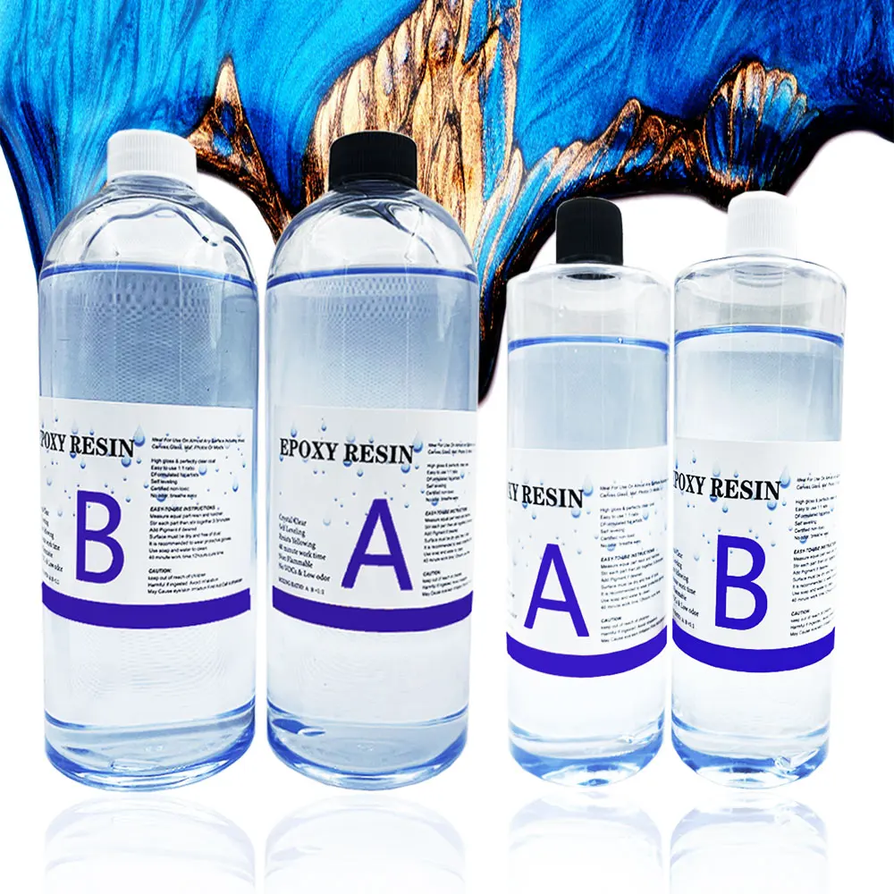 Wholesale Epoxy Resin and Hardener 500g/1000g DIY Jewelry Making Epoxy Resin Crystal Clear 1:1 Ratio for Homemade Craft