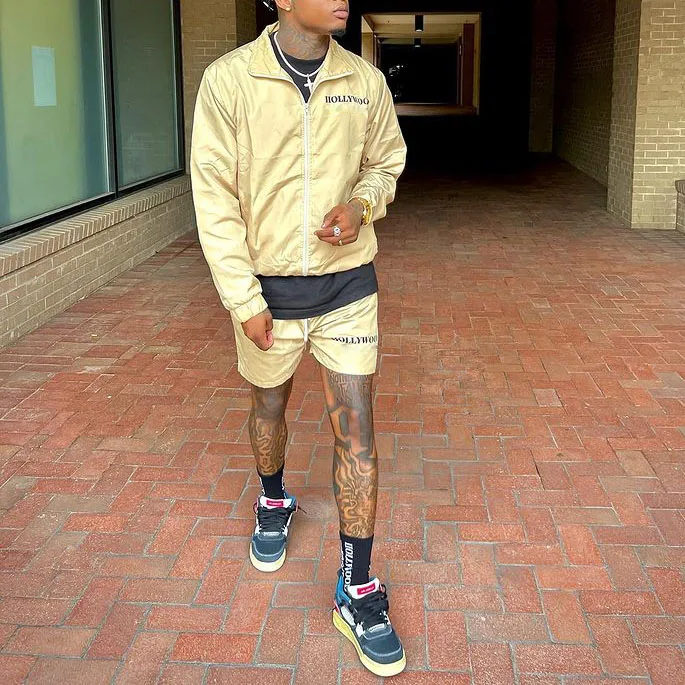 Мужская одежда на заказ короткая и куртка для бега комплект из двух предметов молнии полиэстер ветровка спортивный костюм короткий