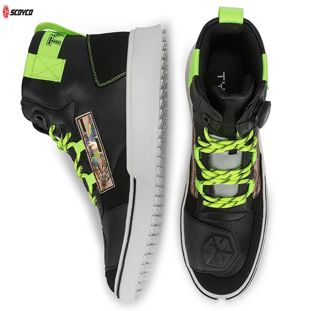 Mens Microfiber Speed Biker Motorcycle Dirtbike Boots For Men Shoes Motorsports Wear